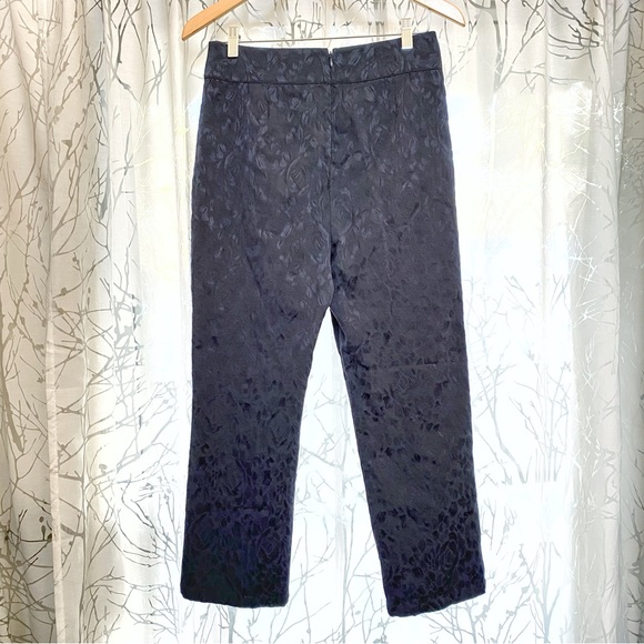 FOR LOVE & LEMONS navy blue jacquard floral print Luella Cigarette crop pants - Picture 5 of 12